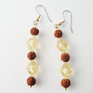 Upcycled Vintage Plastic and Seed Bead Dangle Earrings by Ada